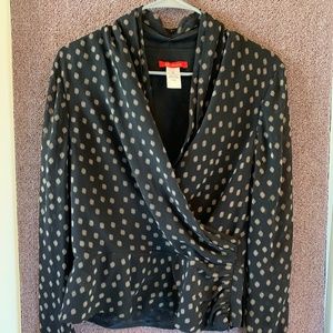 Silk Anne Klein Sheer V-Neck Top